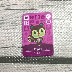 Animal Crossing Amiibo Poppy Mini NFC Card. Scan in Villager ACNH Switch